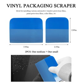 SHMZK 2 PCS PPF Squeegee, Anti-Scratch TPU Rubber Window Tint Squeegee Vinyl Wrap Tool, Soft Scraper for Car Paint Protection Film Installation Water Removal, Car Accessories (Blue)