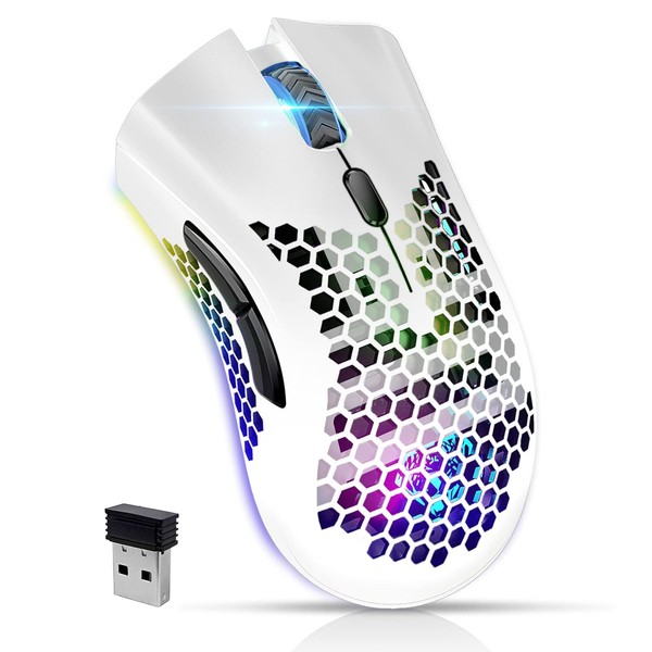 VEGCOO Wireless Gaming Mouse, Silent Click Wireless Rechargeable Mouse with