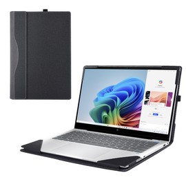 RUNMEIJIA Laptop Cover Case for HP OmniBook X Laptop 14 2024 14" [not Compatible with Any Other Model] 2-in-1 PU Leather Detachable Notebook Sleeve Computer Bag Protective (Black)