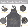 Beitiny Denim Apron with Pockets, Cross Back Apron for Men