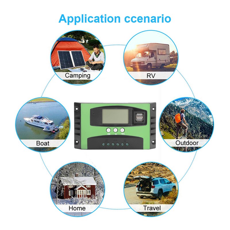 Solar Charge Controller LCD Display Photovoltaic Solar Panel Intelligent Regulator