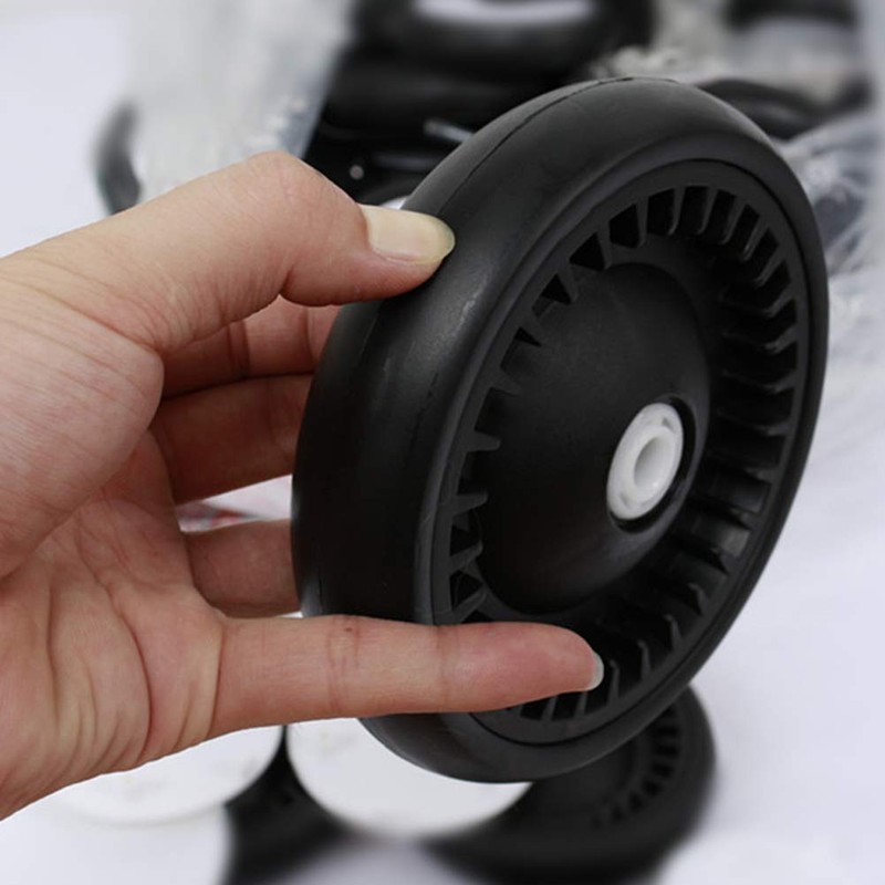 Pram Wheel 1 Pair Practical Stroller Heavy Duty Rubber Flexible