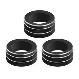 QUARKZMAN AC Air Conditioning Rotary Ring Cover Compatible with Jeep Black Pack of 3