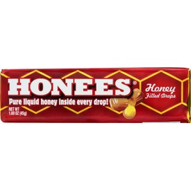 Honees Honees Honey Filled Drops, Honey Cough Drops with Real Honey-Natural Sore Throat Relief-Nothing Artificial-Throat Coat Lozenges, Natural Cough Suppressant, Non-GMO, Gluten Free (3 Pack C 27 Drops)