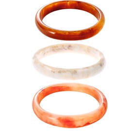 MYANAIL 3Pcs Chunky Acrylic Stackable Bracelets Bangle Set for Women Colorful Large Thick Resin Wristbands Bracelets Geometric Circle Cuff Statement Bracelet Set Jewelry Gift, 7 Inches, Acrylic Resin