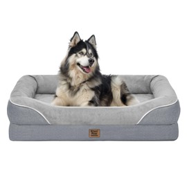 Washable Orthopedic Large Dog Bed - Extra Large Dog Beds with Bolsters Removable Orthopedic Foam Support Dogs Bed Waterproof Cover Non-Slip Bottom Pet Beds