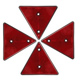 Woola Red Triangle Reflectors,4 Pack Trailer Triangle Reflector Reflective Warning Triangle Length 150 mm for Screw Fixing Fence Post Truck Tractor Caravan