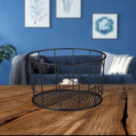 Relaxdays Wire Basket Round Vintage Storage Clothes Accessories Decorative Basket Metal Diameter 21.5 cm Various Colours