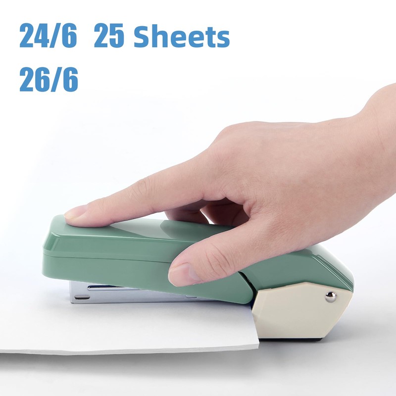 Deli/EZWORK Swing-Arm Swivel Stapler, 25 Sheets Capacity, 360 Degree Rotate