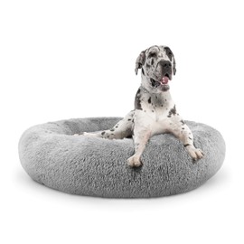 The Dog’s Bed Sound Sleep Donut Dog Bed Spare Cover, XXL Silver Grey Plush
