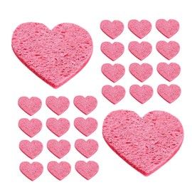 TOVINANNA 50pcs Heart Compressed Face Wash Sponges Soft Natural Cellulose Cleansing for Gentle Exfoliation for Sensitive Skin and Makeup Removal Travel Friendly Design