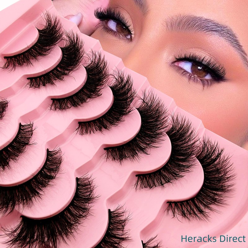 7 Pairs of 3D False Eyelashes, Cat Eye, Fluffy Volume,