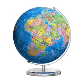 SOUNDANCE 13 Inch World Globe with Stable Heavy Metal Base, Educational Globe for Kids Learning, Large Globes Lamp with Colorful HD World Map Details, Constellation