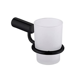 rubinett Porta Vaso De Baño Negro Mate Acero Inoxidable
