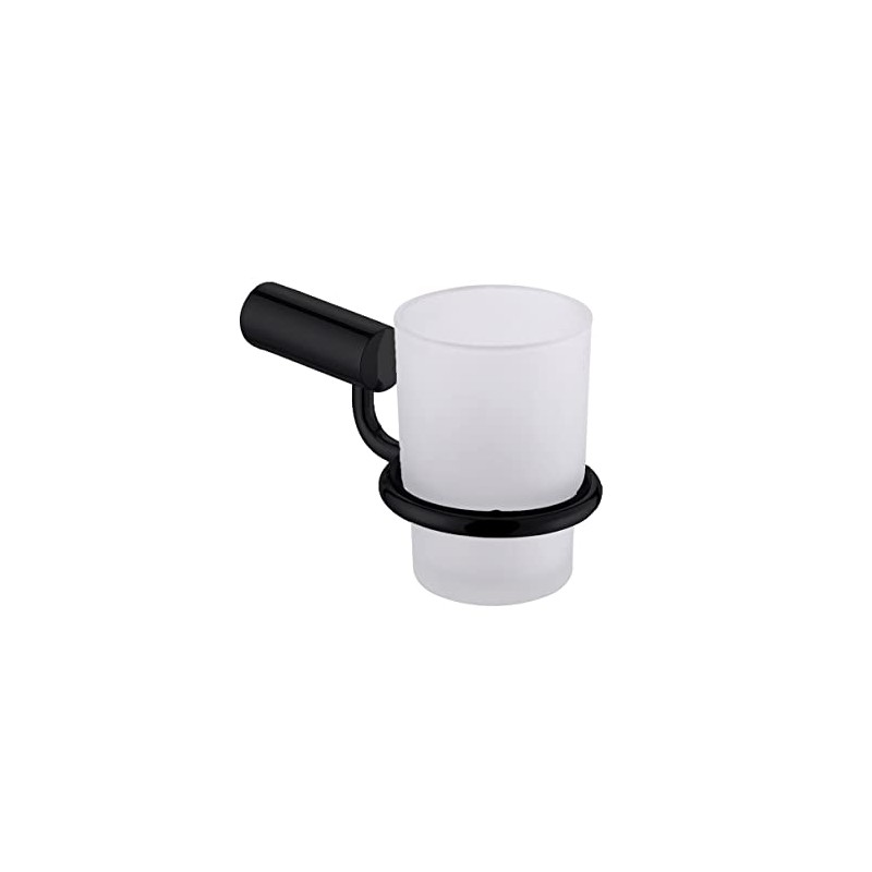 rubinett Porta Vaso De Baño Negro Mate Acero Inoxidable
