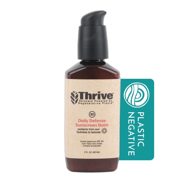 Thrive Natural Care Mineral Face Sunscreen SPF 30 - Lightweight Moisturizer Broad-Spectrum Natural Face Sunblock with Clear Zinc Oxide & Antioxidants - Vegan Non Greasy