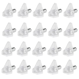 Shelf Support, 5 mm Floor Support Shelf Holder, Transparent Plastic Shelf Pins for Furniture Bookcases Cabinets Wood Glass Shelves Shelf Holder Pegs Pins (20, Transparent)