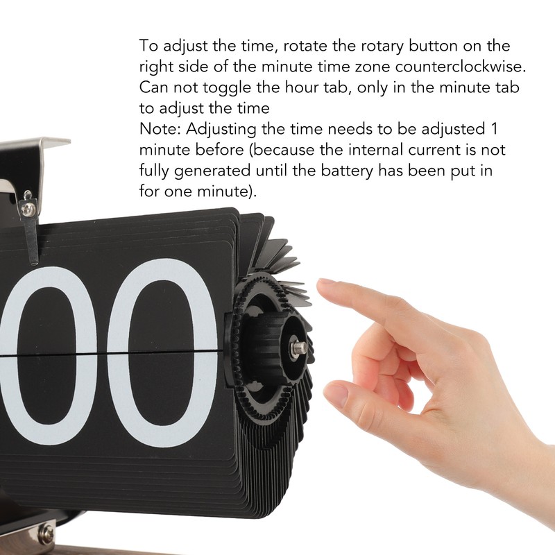 Digital Flip Down Clock Retro Automatic Turning Battery Operated Mechanical