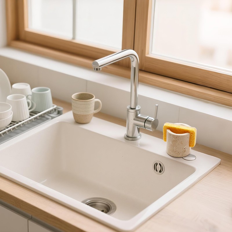 WORHE Travertine Sponge Holder for Kitchen, Natural Stone Drying Rack