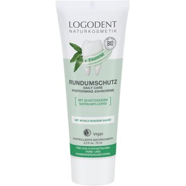 LOGONA Naturkosmetik Extra Fresh All-Round Protection Daily Care Toothpaste with Fluoride, Vegan, Pack of 3 x 75 ml