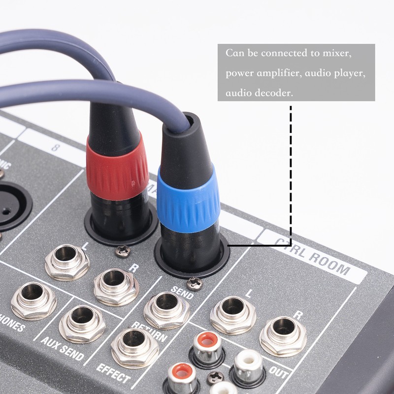 Dual XLR to RCA Cable Professional 24K Gold Plated Connector