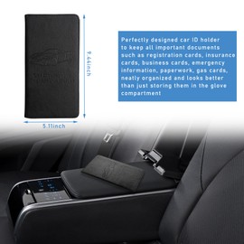 Ziciner - Soporte para registro y seguro de automóvil, organizador de guantera para documentos de tarjetas automáticas con cierre magnético, accesorios universales para interiores de vehículos para