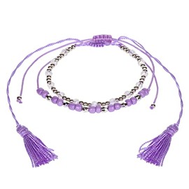 Stands Out, Supplying Outstanding Gifts Aloha Girls Womens Purple Lilac Beaded Anklet Ankle Bracelet Adjustable Beach Bead Foot Jewellery