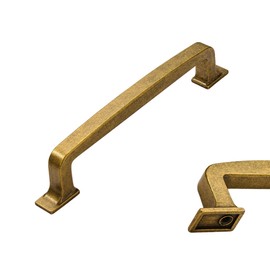 CABDM 10 Pack Antique Brass Cabinet Pulls 5 Inch(128mm) Hole Center Vintage Brass Cabinet Hardware Kitchen Cabinet Handles for Bathroom Drawer Pulls Dresser Pulls.