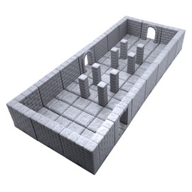 Locking Dungeon Tiles - Pillar Room, Terrain Scenery Tabletop 28mm Miniatures Role Playing Game, 3D Printed Paintable