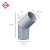 Inefa Pipe DN 100, 45 °, Grey Plastic, Rain Cover,