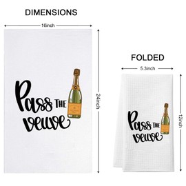 WCGXKO Funny Champagne Lover Gift Home Champagne Bar Decor Champagne Themed Flour Sack Kitchen Towel Dish Towel (Pass The Towel CA)
