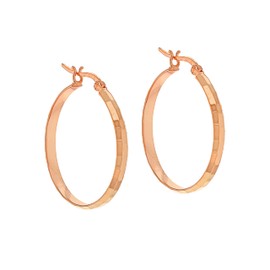 Tuscany Silver Sterling Silver Cut Hoop Earrings, Silver