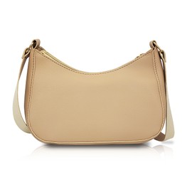 WisePoint Small Shoulder Purse, PU Leather Small Shoulder Bag for Women Mini Shoulder Handbag with Zipper, Mini Shoulder Bag (light brown)