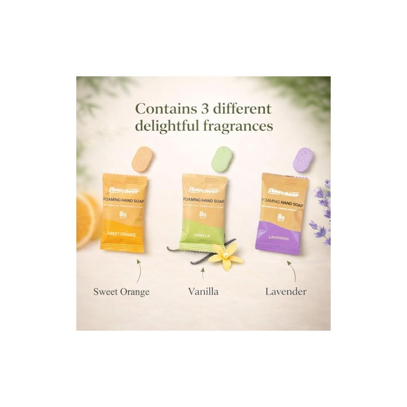 Flowcheer Foaming Hand Soap Refill Tablets, 12 Pack (Makes 12
