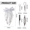 1 Sequin Bow 4 Black Hair Clips Bow Hair Clips