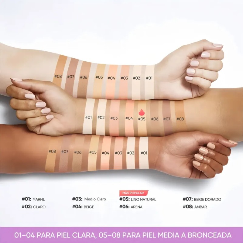 Minimeli - Kit Base Maquillaje+polvo Spf30 Alta Cobertura 24h -
