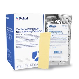 Dukal Xeroform Petrolatum Gauze, Sterile, 5" W x 9" L (Box of 50)