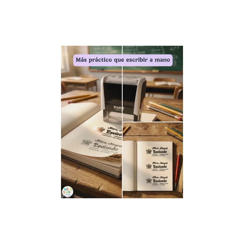 Sellos Para Maestros Autoentintable Personalizado Educativos