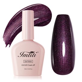 Imtiti Glitter Gel Nail Polish, 1Pcs Pearl Light Brown Gel Polish Shimmer Brown Soak Off UV LED Gel Polish, Nail Art Starter Manicure Salon DIY at Home for Women (0.34 Fl Oz)