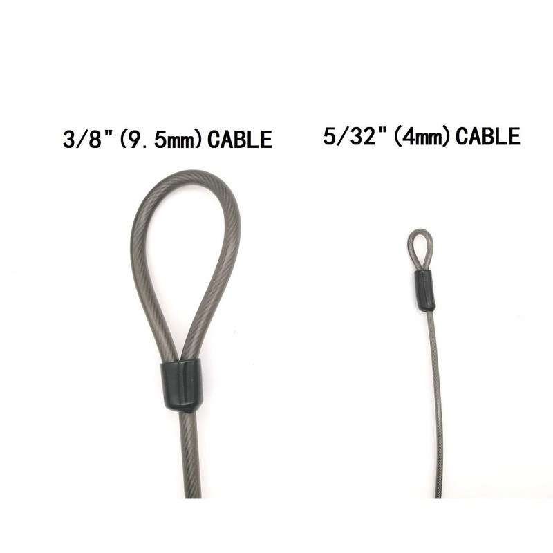 LORADAR 4mm Thick（5/32"） 7FT,15FT,30FT Braided Steel Coated Thin Security Cable