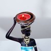 2PCS Vintage African Women Statue Candle Holders Resin Figurines Fits