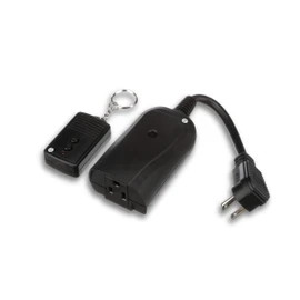 Woods 32555WD Weatherproof Outdoor Electrical Outlet Switch; Wireless Remote Control Plug In; 100 ft Control Range; Weatherproof Remote Control Converter; 60-ft Frequency Range; 1 Pack; Black