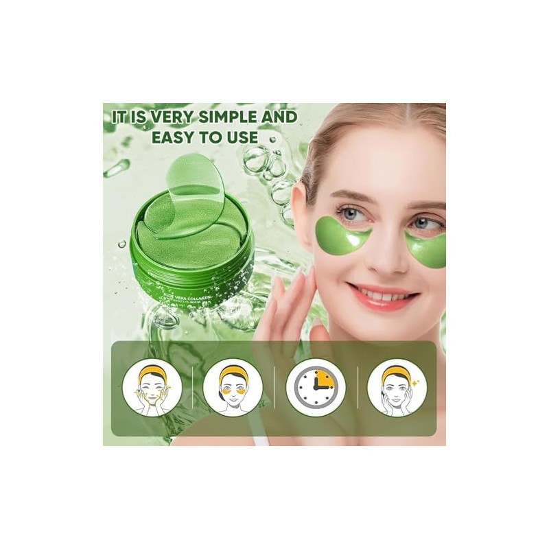 Parches de ojos Aloe Vera 60 Piezas, Parches para las
