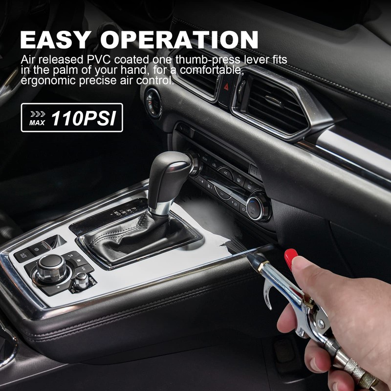 SARDVISA 2-Way Connection Air Nozzle Blow Gun, Rubber Tip Air