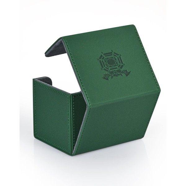 UAONO Deck Box Magic per TCG Carte, Premio Box Porta Mazzo per Carte Collezionabili può che Contenere Carte 120+ compatibile con MTG Yugioh PTCG(Green,Emerald)