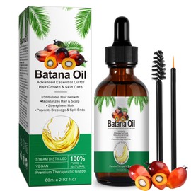 Batana Oil, 60 ml, Organic Batana Oil for Hair Growth, Organic Batana Oil for Hair Growth, Promotes the Wellbeing of Hair in Men and Women, Improves the Radiance of Hair and Skin