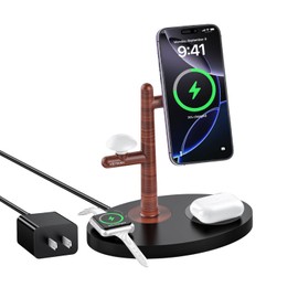 4 in 1 Wireless Charging Station 15W Fast Wireless Mag-Safe Charger for fit iPhone16 15 14 13 12 11 XR Pro Max,for Watch /8/7/SE/6/5/4/3/2 & Air pods