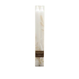 Northern Lights Candles 2 Piece Premium Taper Candle, 12", Pure White