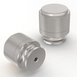 9BUILD 10 Pack Knurled Cabinet Knobs Brushed Satin Nickel Drawer Knobs Round Kitchen Cabinet Knobs Knobs for Cabinets and Drawers Nickel Dresser Knobs