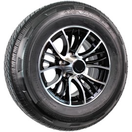eCustomrim Trailer Tire ST215/75R14 Load Range C 14X5.5 5-4.5 Evolution Black Aluminum Rim